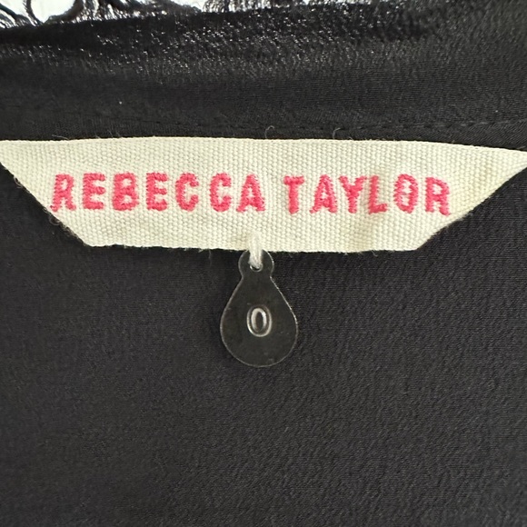 Rebecca Taylor 100% Silk Mini Dress Ruffle Front Tied Waist Tunic Size 0 XS - Picture 11 of 16